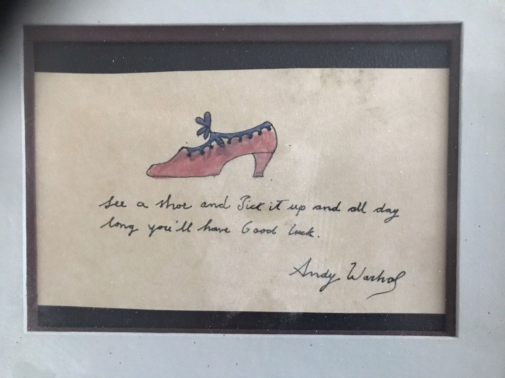 Andy Warhol  Kleine Aquarel en ingelijst, Ophalen, Gesigneerd, Aquarel
