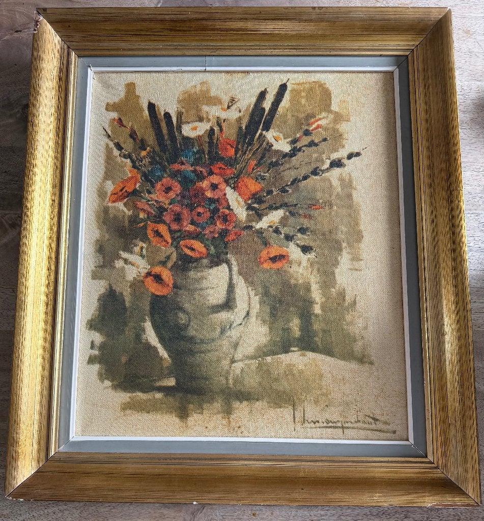 Olieverfschilderij Jan van Campenhout, Enlèvement, Classique, Peinture à l'huile, Fleurs