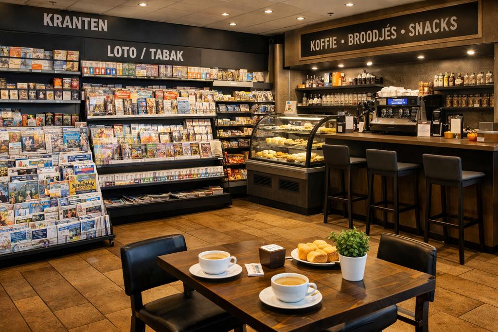 Goed draaiende krantenwinkel met horeca te koop, Boeken, Tijdschriften en Kranten, Ophalen