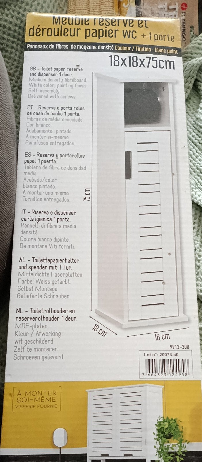 meuble serviteur WC en bois, Enlèvement, Blanc, Bois