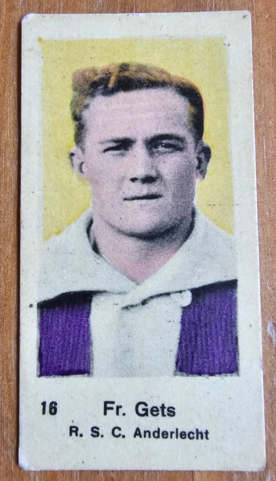 1938 #16 Fr. Gets (avant les panini) Anderlecht Chromo Footb, Enlèvement ou Envoi, Comme neuf, Image