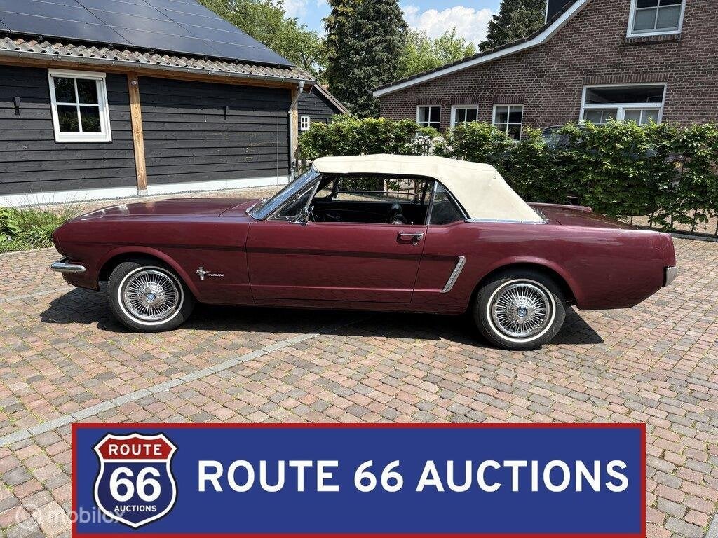 Ford Mustang Cabriolet | 1965 | Route 66 Auctions, Auto's, Zwart, Bedrijf, Handgeschakeld, Overige carrosserie