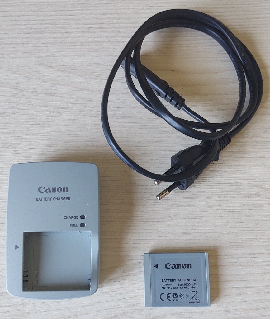 Canon NB-6L batterij + Canon CB-2LYE lader, Ophalen of Verzenden, Gebruikt, Compact, Canon