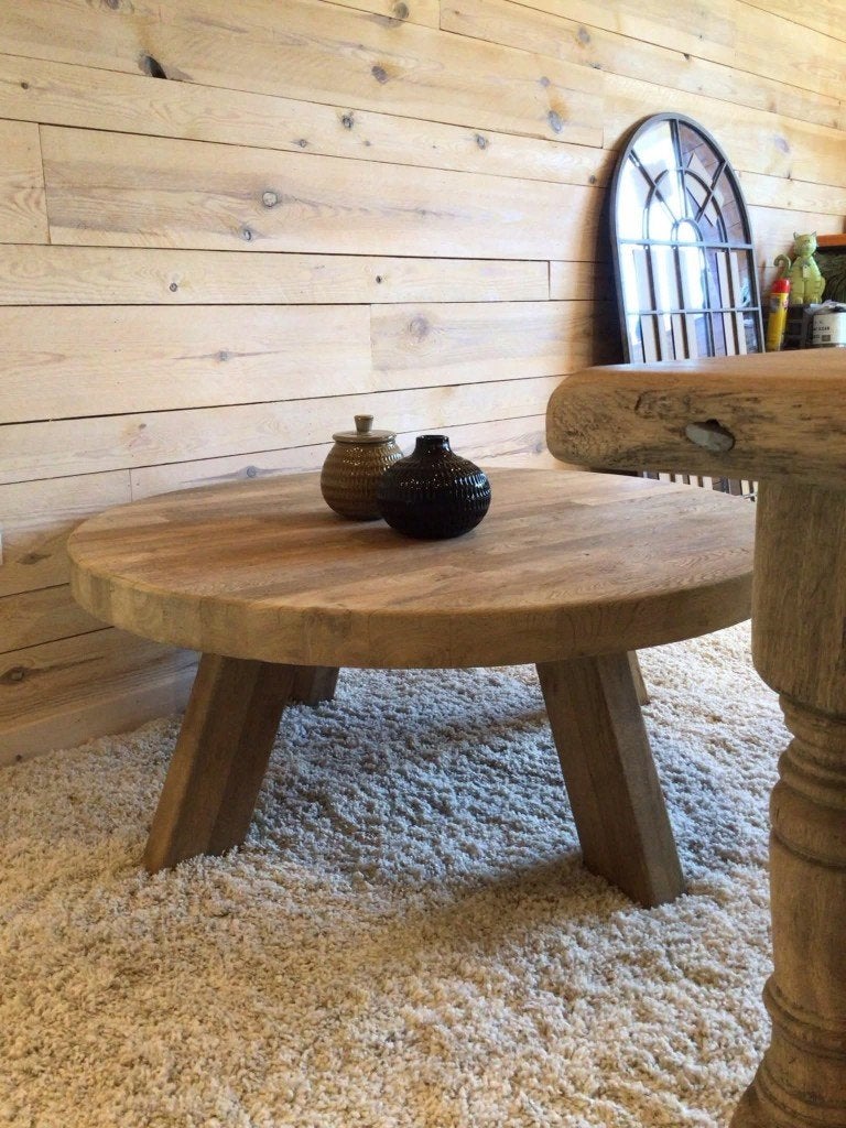 landelijke zeer propere geluchtgomde salontafel, Huis en Inrichting, Tafels | Salontafels, Ophalen, Nieuw, Stoer landelijk, 5 – 50