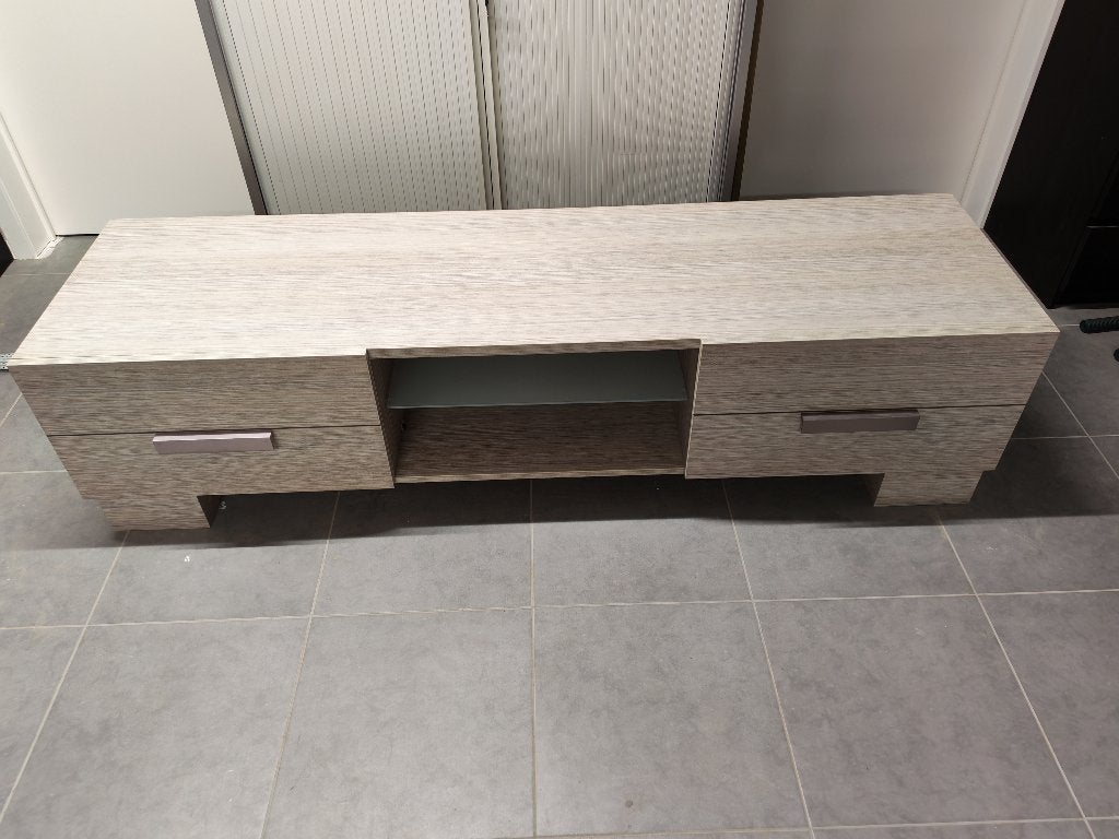 TV meubel, Huis en Inrichting, Kasten |Televisiemeubels, Ophalen, Glas, 150 tot 200 cm, Zo goed als nieuw