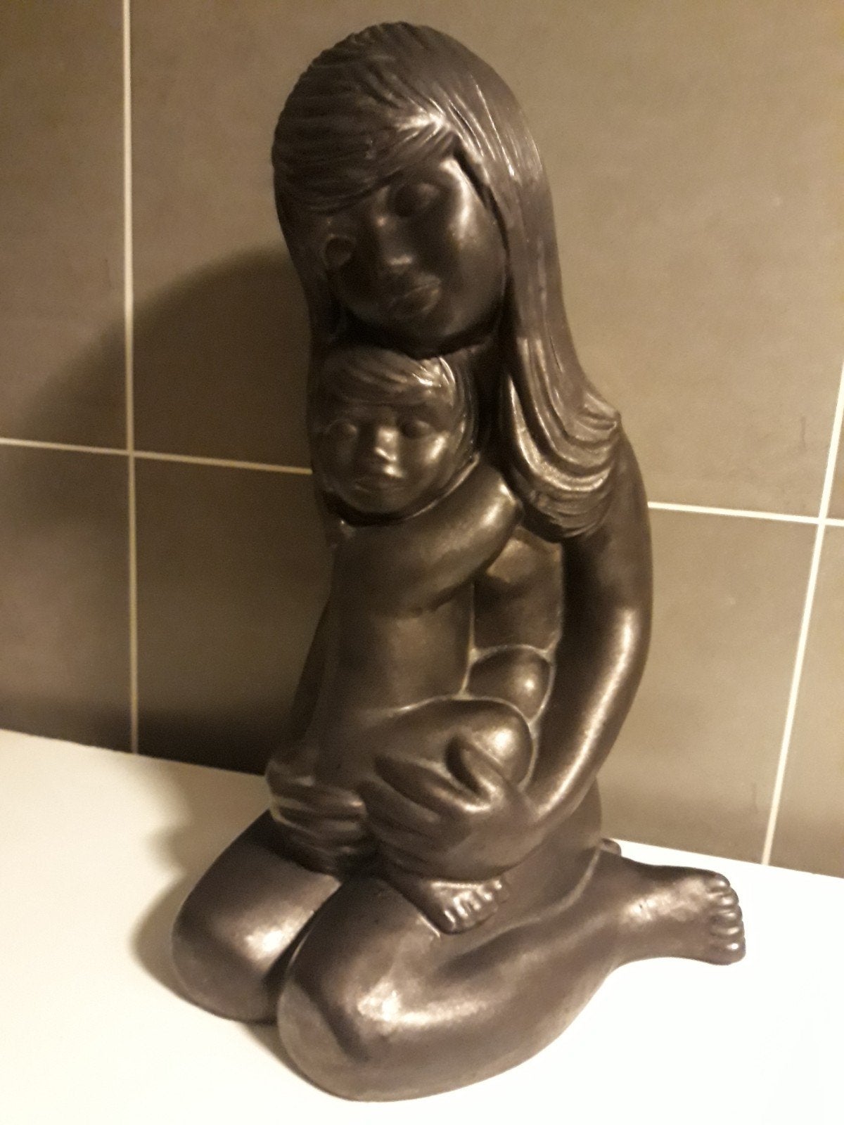 Emiel Laskaris - Sculpture Maternite - Anno 1965 - Top Stuk, Enlèvement ou Envoi, Statue, Femme