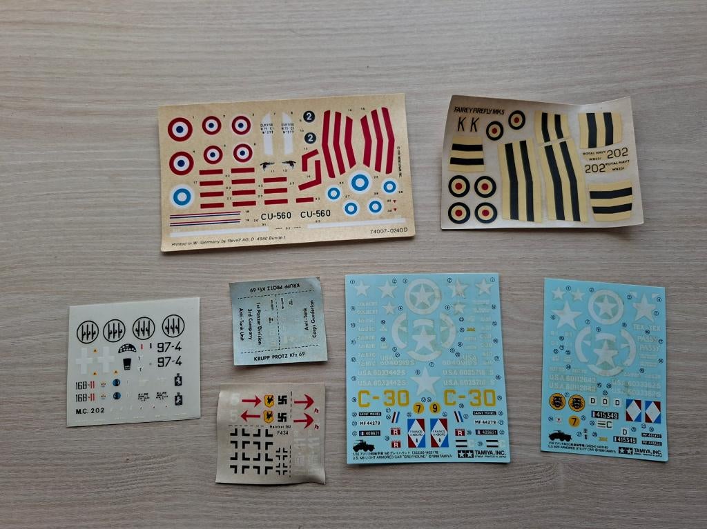Decals allerlei, Overige merken, 1:72 tot 1:144, Ophalen of Verzenden, Zo goed als nieuw