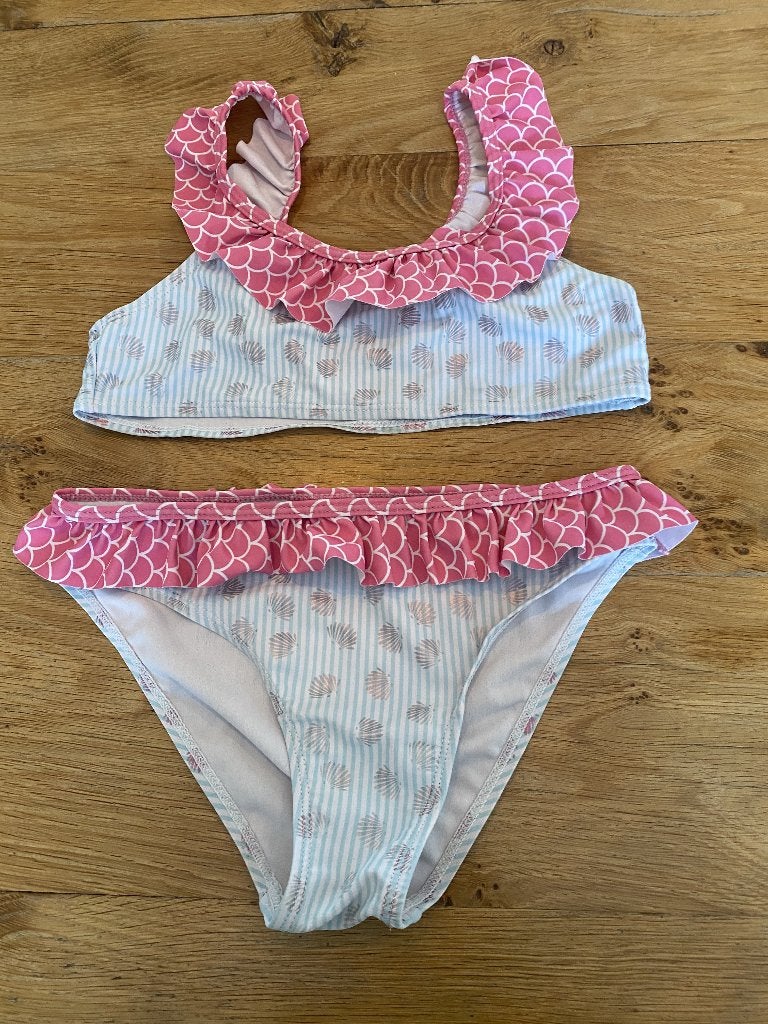 Bikini lichtblauw/roze, Enfants & Bébés, Maillots de bain pour enfants, Utilisé, Ensemble de bikini, Fille, Enlèvement ou Envoi