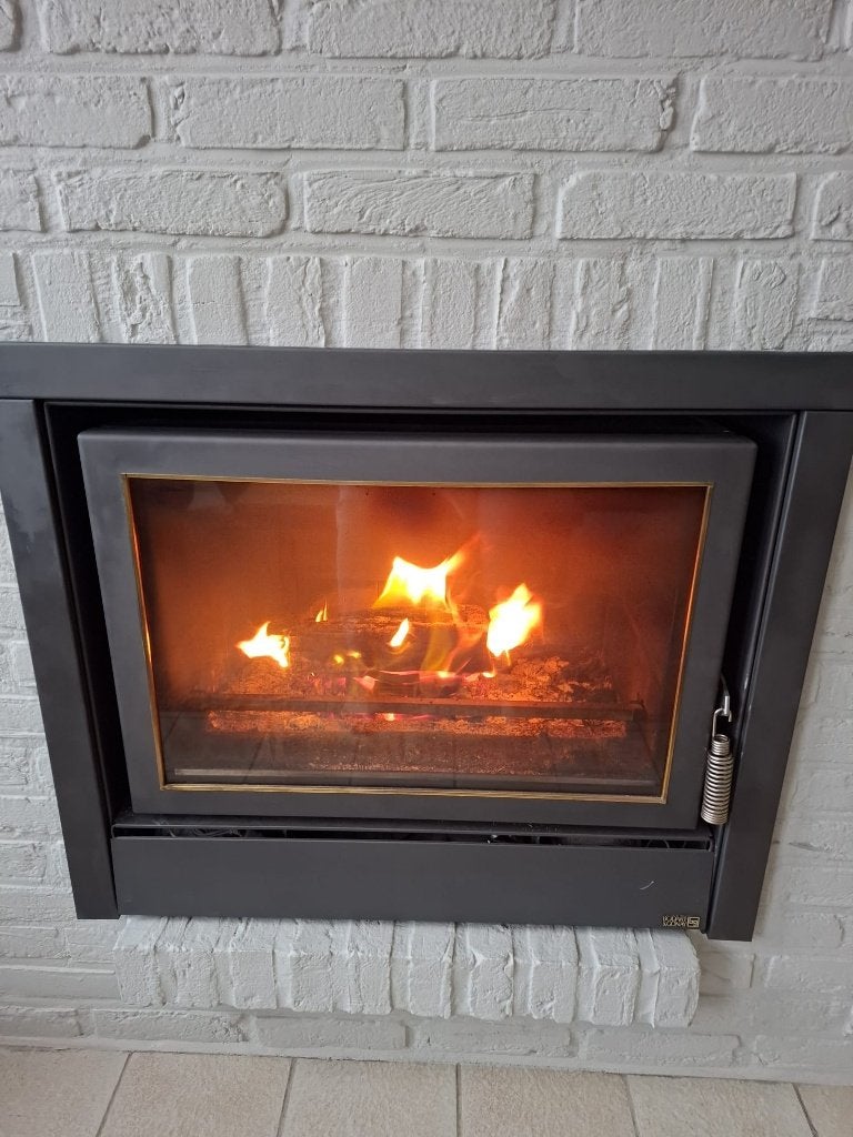 Inbouw houthaard, Maison & Meubles, Cheminées, Enlèvement, Utilisé, Encastré, Cheminée au bois