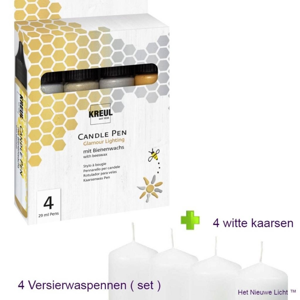 kaarsen decoratie set, Ophalen of Verzenden, Kaars, Goud, Was