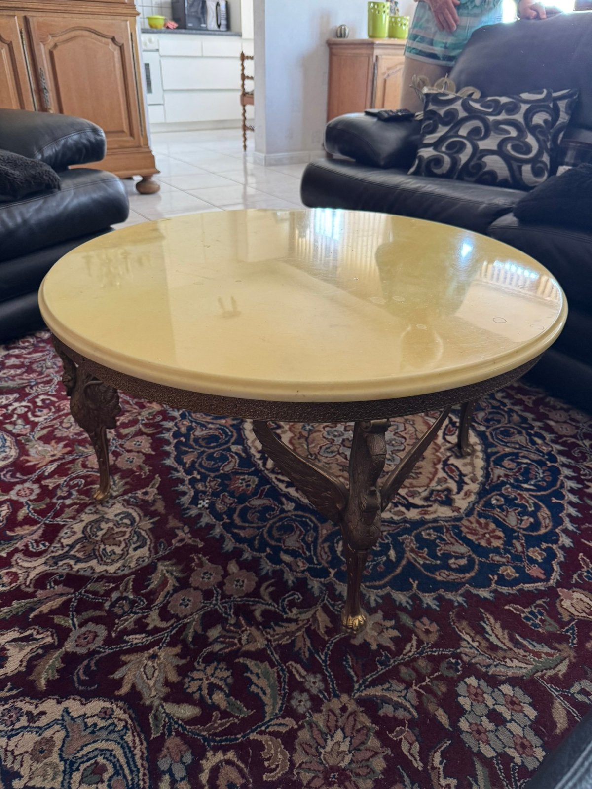 Salontafel marmer, Ophalen, Gebruikt, Regency stijl, Rond