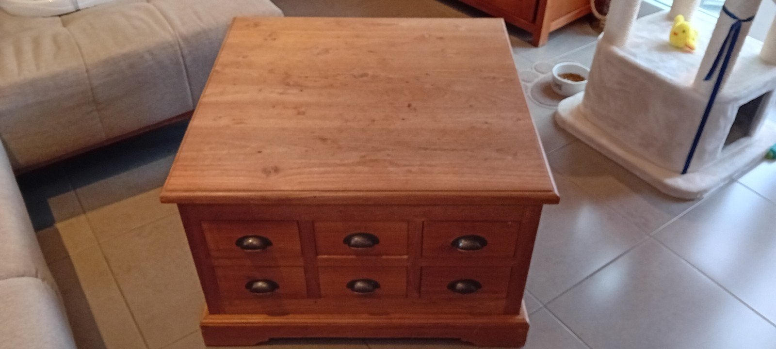Teak salontafel, Huis en Inrichting, Ophalen, 50 – 75, Gebruikt, 50 tot 100 cm