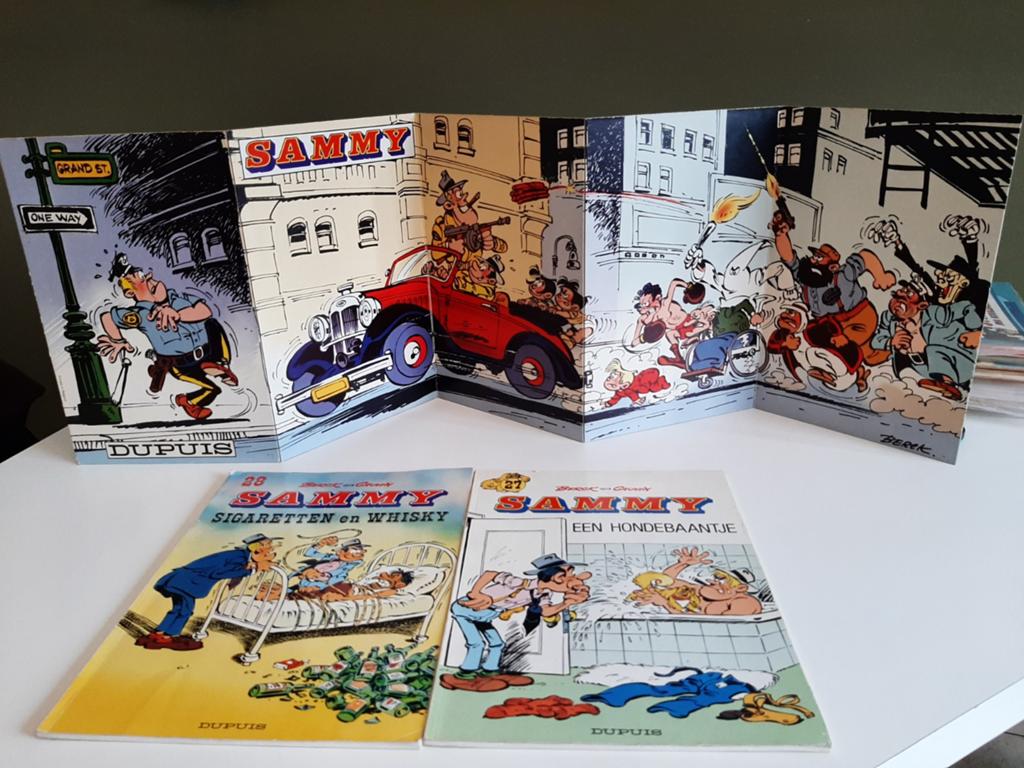 2 Sammy strips + mooie pancarte, Boeken, Stripverhalen, Ophalen of Verzenden