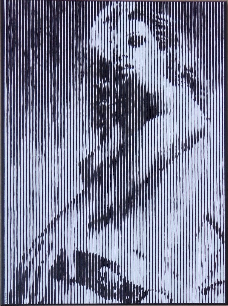 GERKE RIENKS / KATE MOSS / ACRYLVERF / 78x58cm / SIG CHASSIS, Enlèvement, Signé, Peinture acrylique
