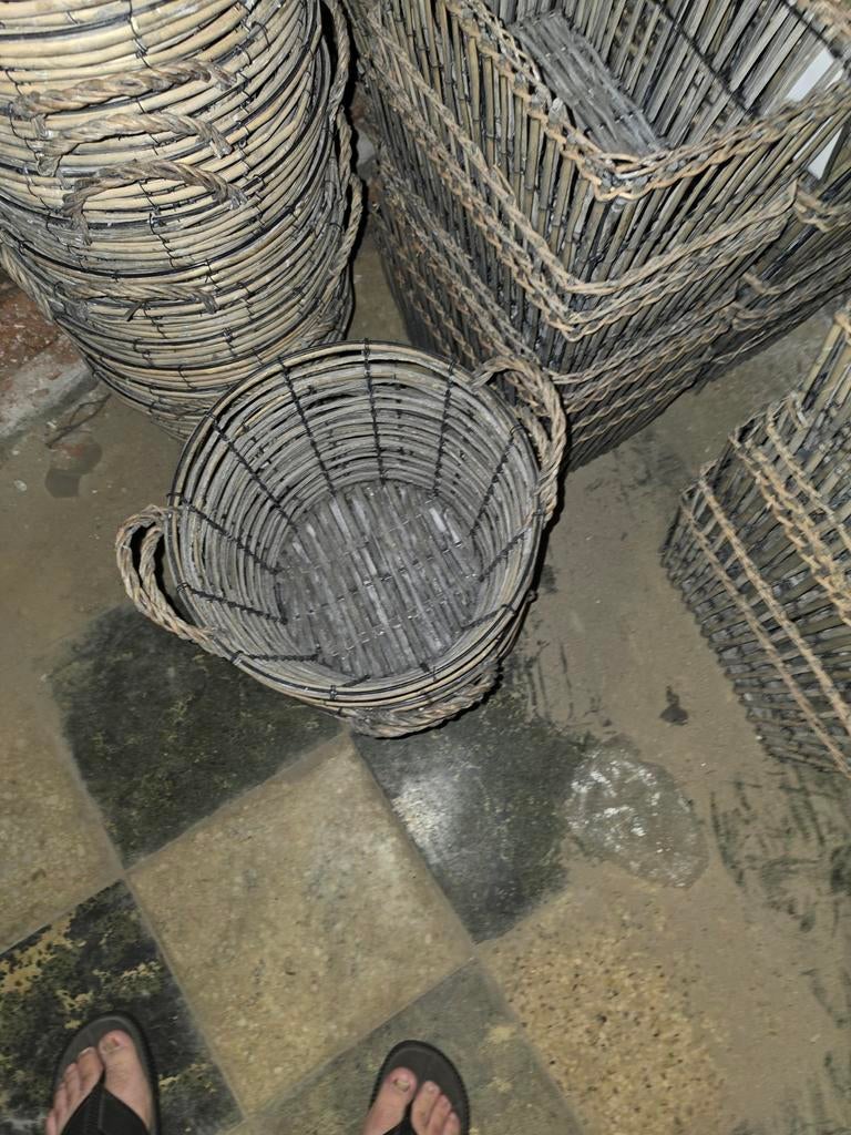 Rieten manden, Huis en Inrichting, Woonaccessoires | Schalen en Manden, Ophalen, Mand, Nieuw, Riet