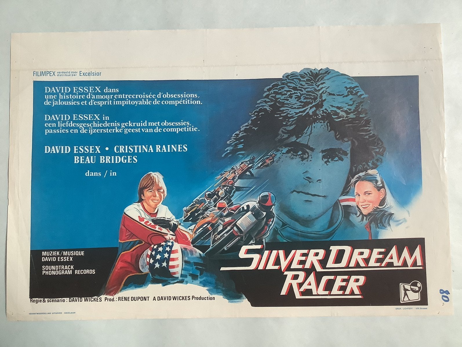 SILVER DREAM RACER   filmposter   36-54 cm    Used, Ophalen of Verzenden