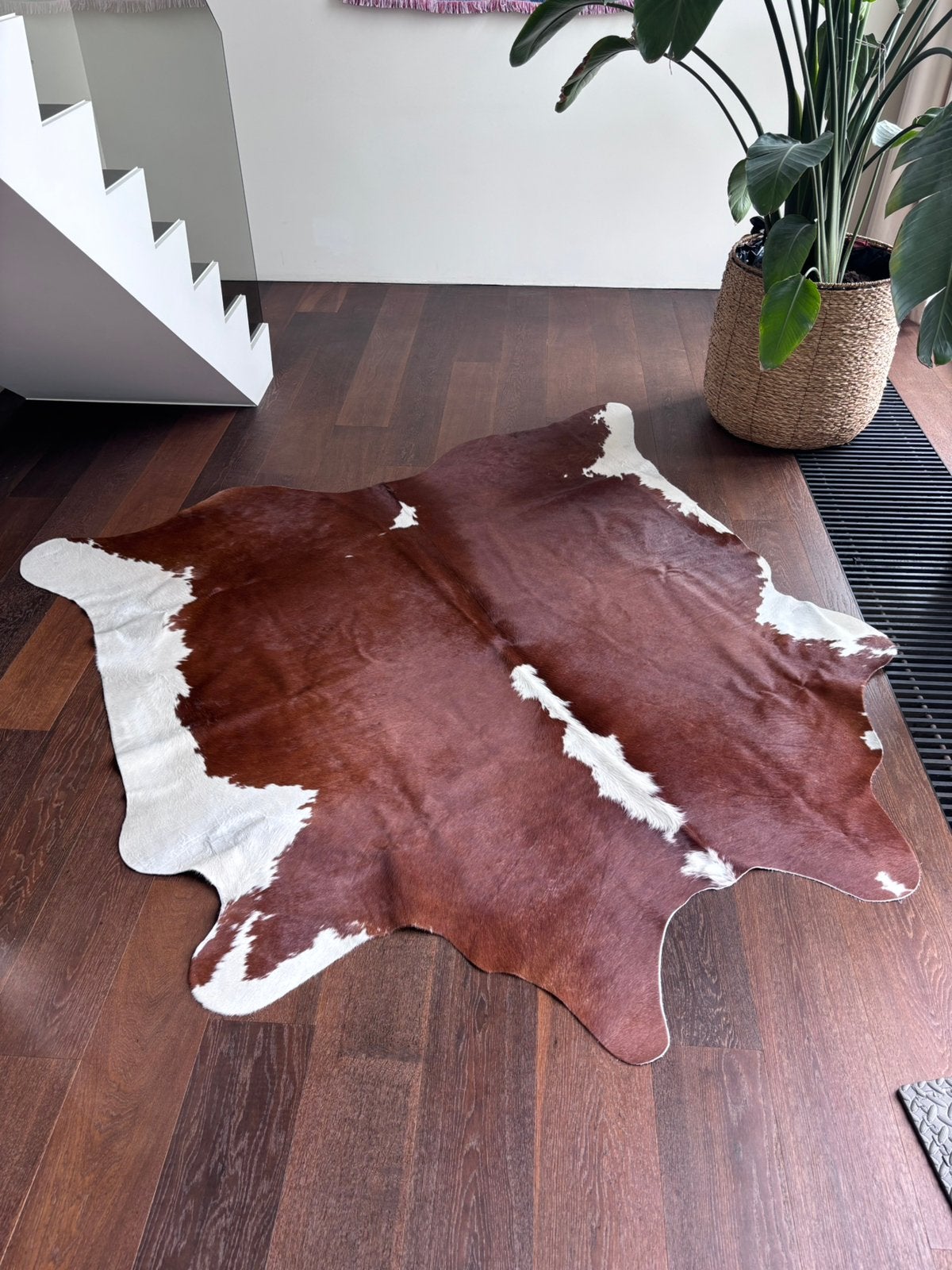 Tapijt - koeienvacht bruin 175 x 210cm, Ophalen, 150 tot 200 cm, Bruin, Rechthoekig