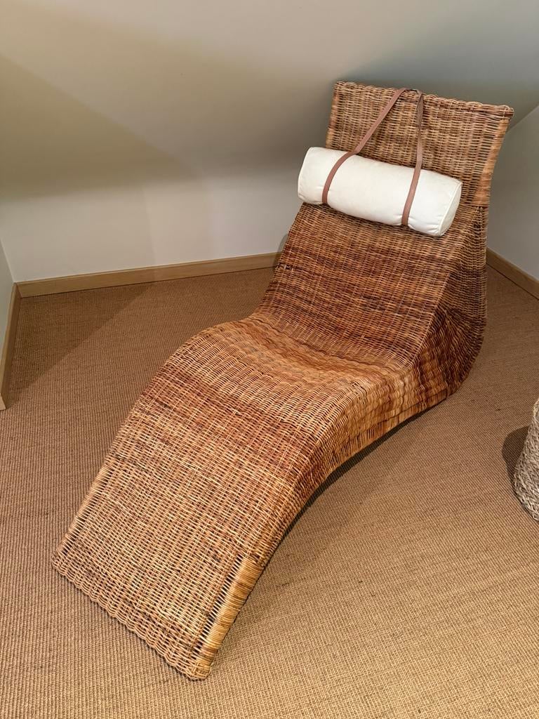 Rotan lounge zetel, Ophalen, Zo goed als nieuw