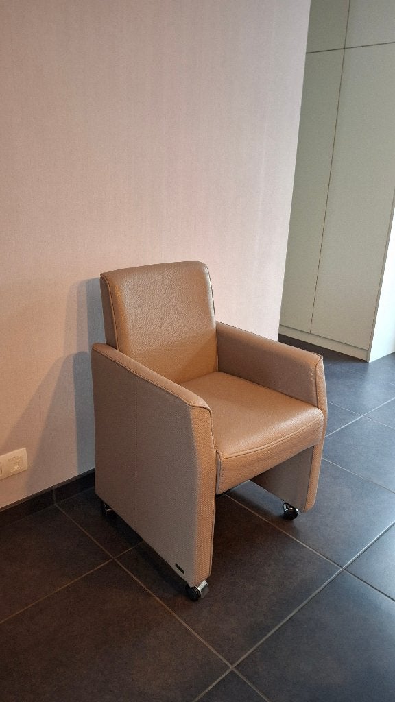 Chaise de salle à manger sur roulettes 6 pièces Medalounger, Maison & Meubles, Chaises, Utilisé, Cinq, Six Chaises ou plus, Brun