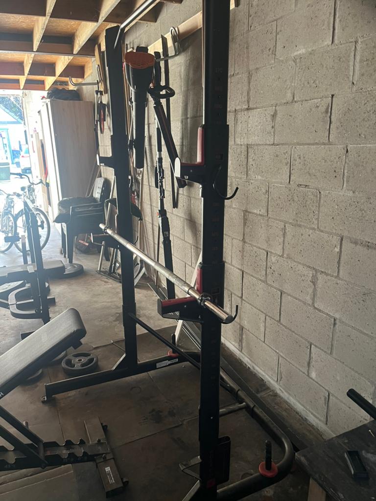 Fitness . Bankje . Halters . Bar . Gewichten, Sport en Fitness, Fitnessmaterialen, Ophalen, Gebruikt, Borst, Fitnessbank
