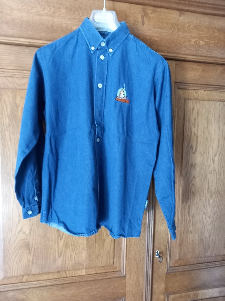 TINTIN - chemise jeans - coton - L.M. - taille 12 ans, Garçon, Chemise ou À manches longues, Comme neuf, Tintin