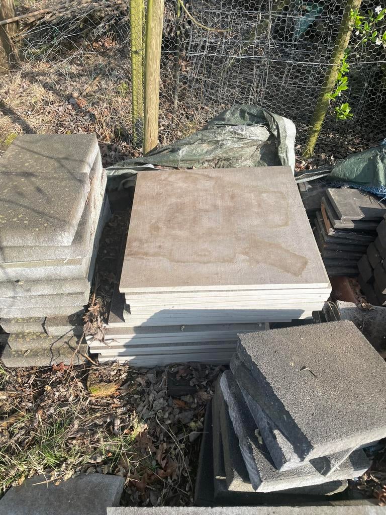 Gratis overschot terrastegels buiten, Enlèvement, Comme neuf, Tuiles de terrasse
