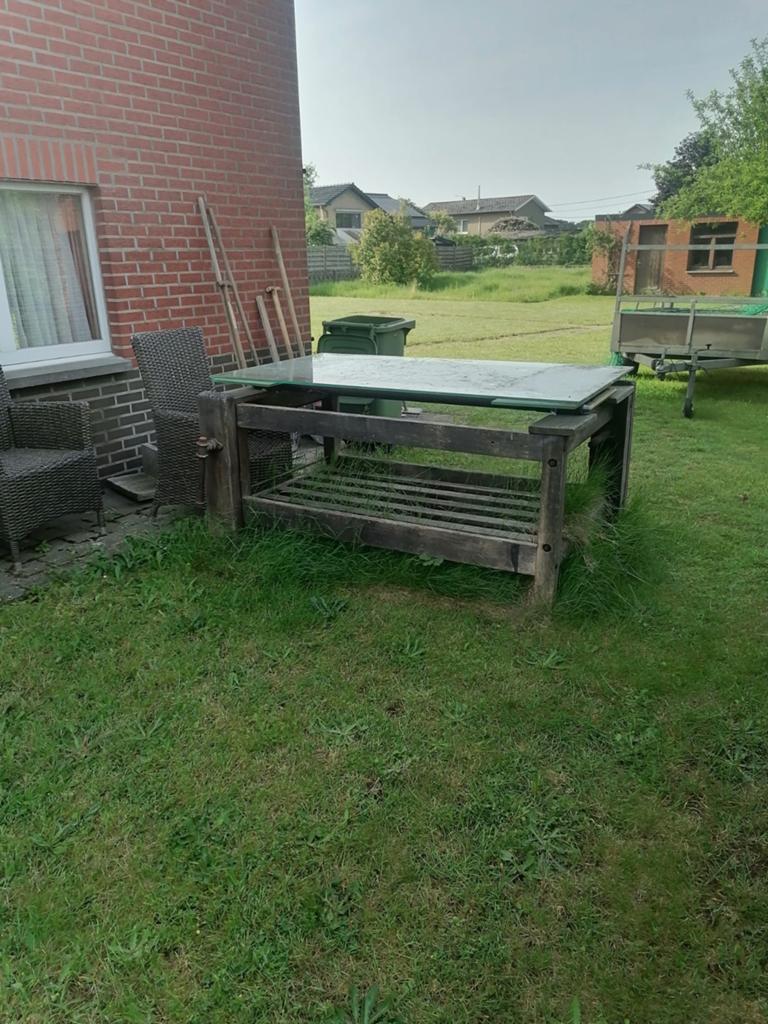 Tuintafel Uitschuifbaar Glas Werkbank Stoelen, Ophalen