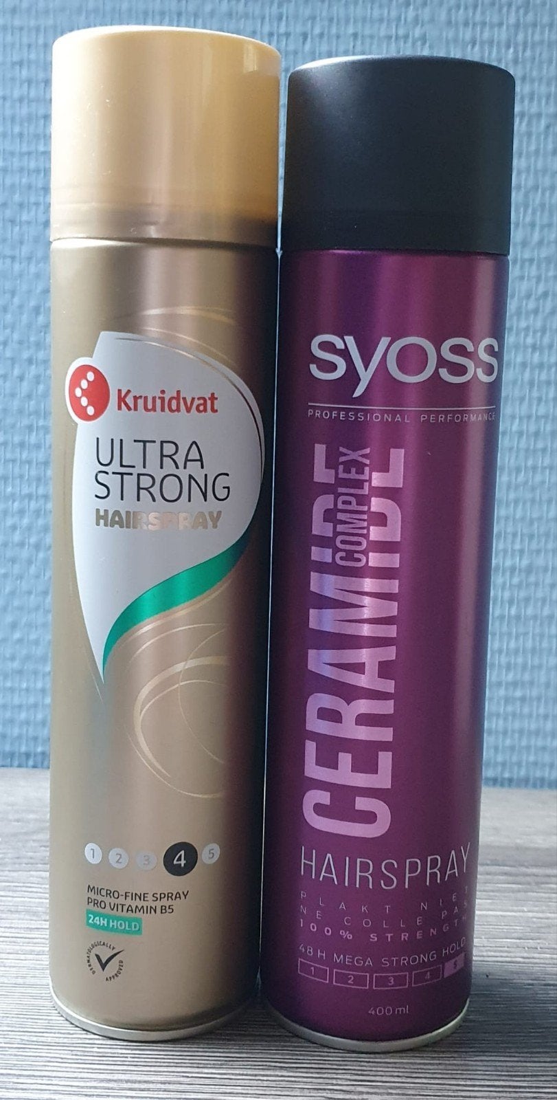 Set van 2 ongebruikte haarlak - Syoss & Kruidvat, Ophalen of Verzenden, Zo goed als nieuw, Gel, Wax, Haarlak of Mousse