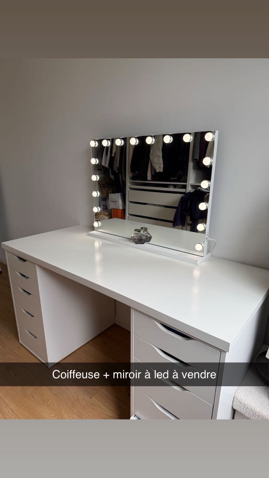 Kaptafel + LED-spiegel, Ophalen, Zo goed als nieuw