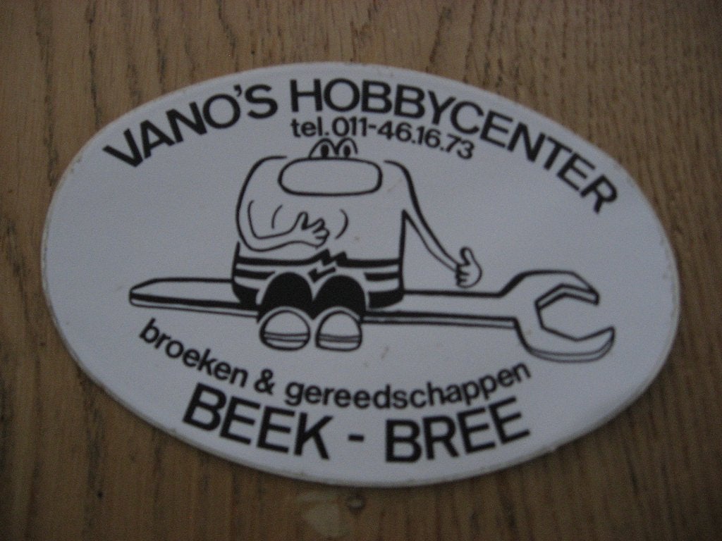 Vintage Sticker Beek Bree Hobbycenter, Ophalen of Verzenden, Nieuw, Overige typen