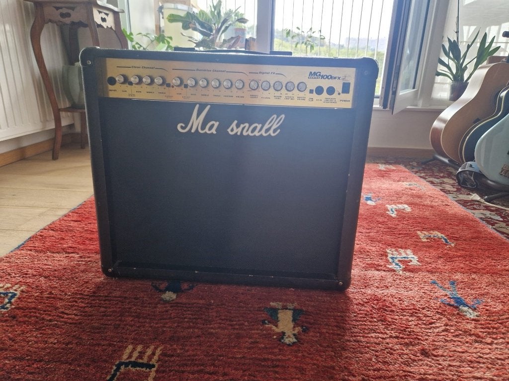 Marshall MG100DFX gitaarversterker — 100W, Ophalen, Gebruikt, Gitaar, 50 tot 100 watt