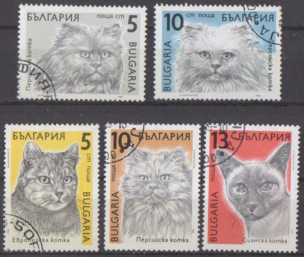 Bulgarije - Katten, Postzegels en Munten, Postzegels | Europa | Overig, Ophalen of Verzenden, Bulgarije, Gestempeld