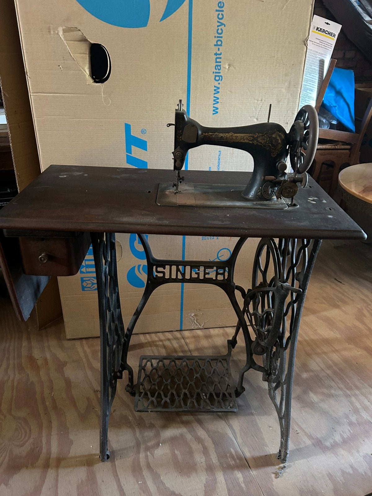 Vintage/antieke Singer met Sphinx decoratie, Antiek en Kunst, Ophalen