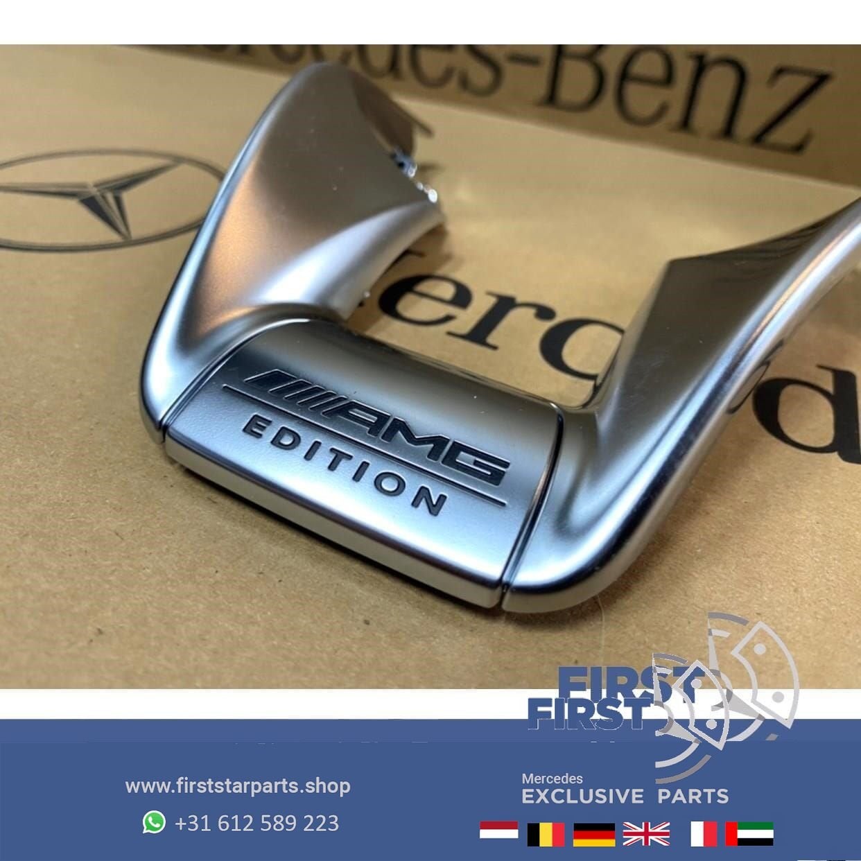 Mercedes ORIGINEEL STUUR EMBLEEM AMG EDITION 1 LOGO A45 C43, Auto-onderdelen, Gebruikt, -, Ophalen of Verzenden, -