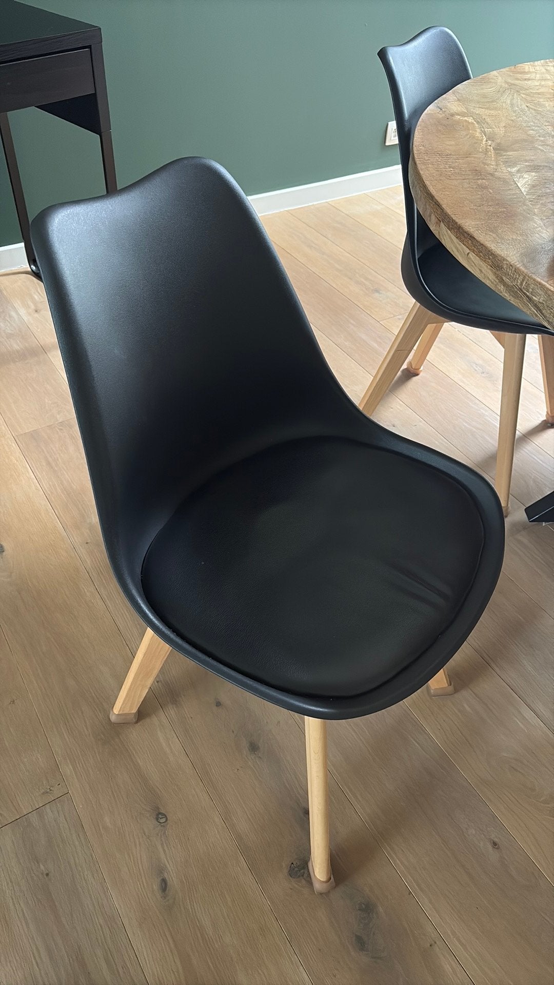chaises de table à manger noires, Maison & Meubles, Chaises, Enlèvement, Comme neuf, Noir