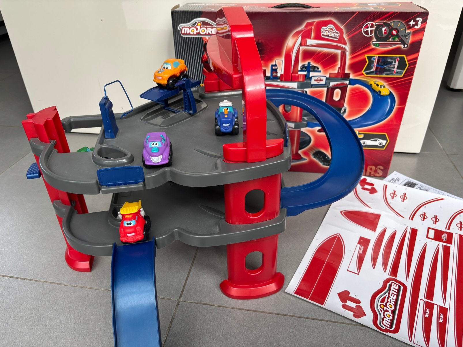 Garage Majorette avec 5 voitures Tonka, Enlèvement, Comme neuf