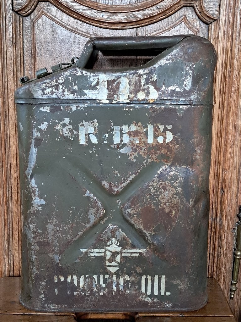 Jerrycan US WW2 met eenheidsmarkering 1943, Verzamelen, Ophalen of Verzenden, Landmacht, Overige typen