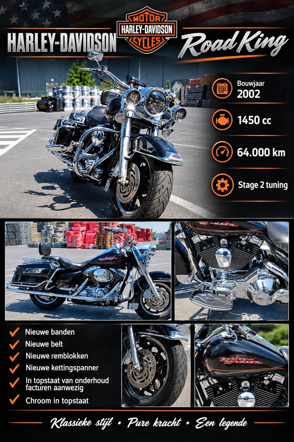 Harley flhr roadking 1450cc, 2 cilinders, Occasion, Chopper, Particulier