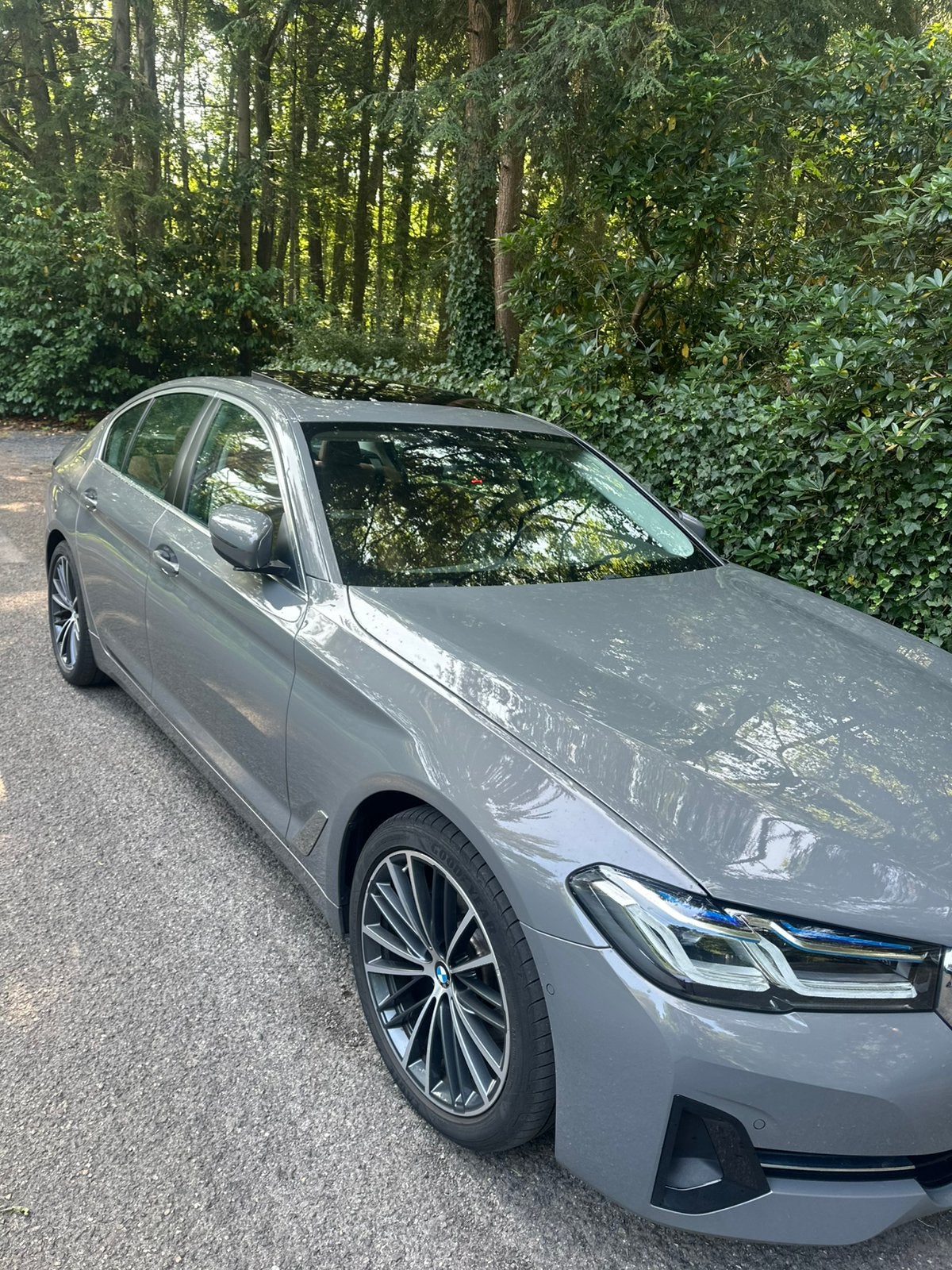 BMW 520i - Mild hybrid - Bernina Grey, Leder, Bruin, 5 deurs, Particulier