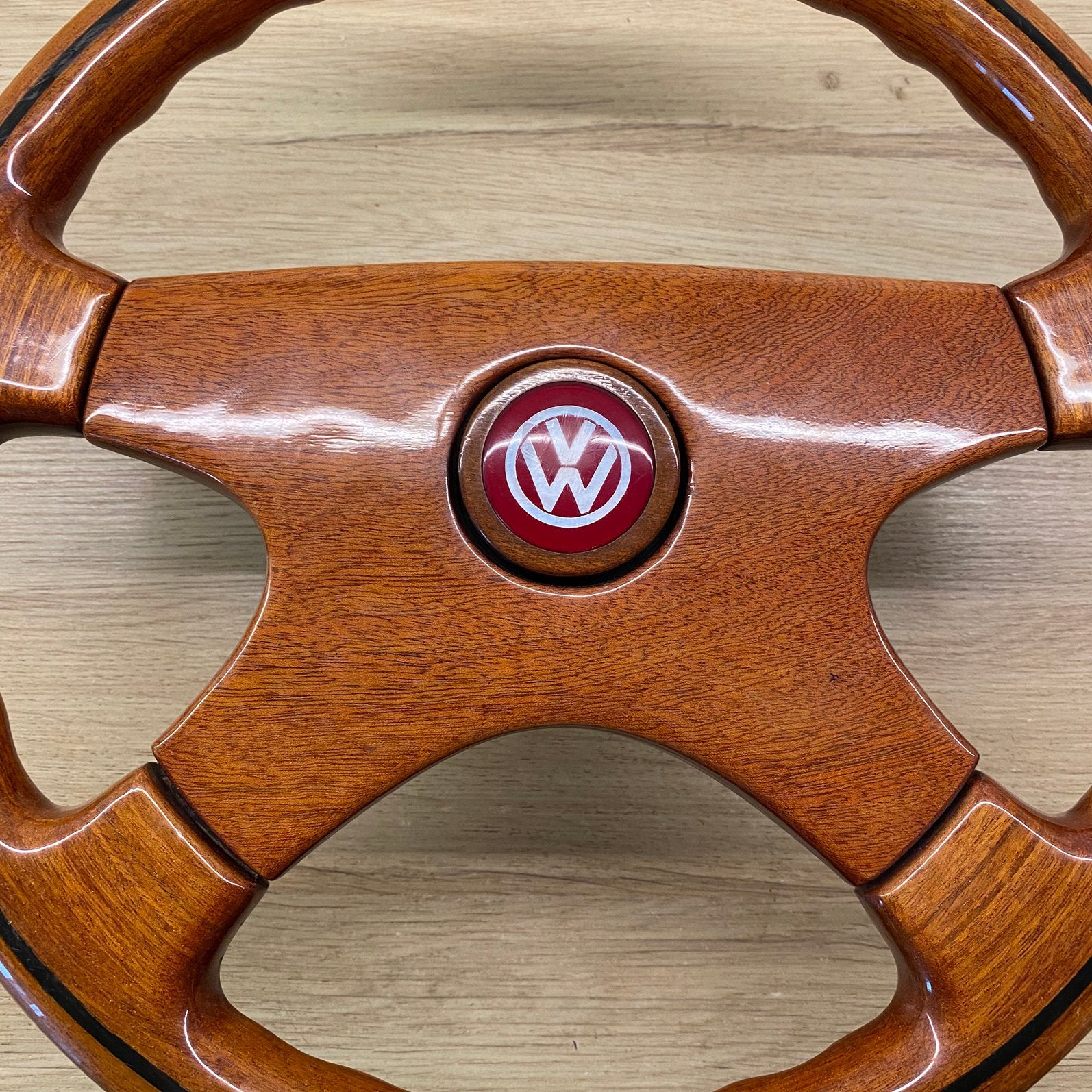 Sportief houten stuurwiel, vintage, 36cm, Ophalen of Verzenden, Zo goed als nieuw