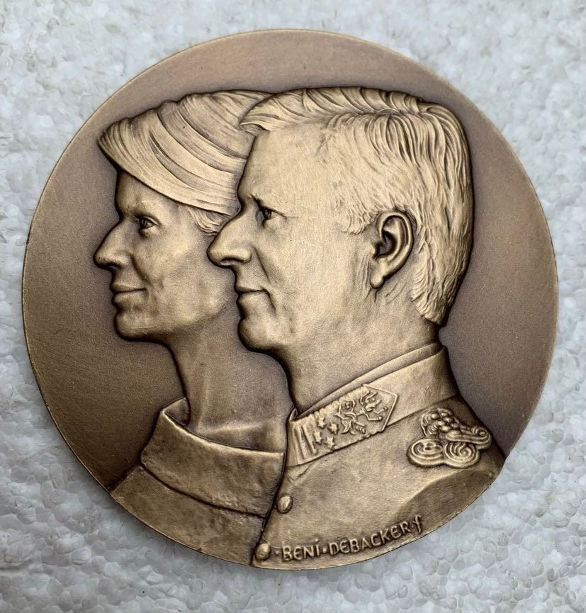 Medaille, Penning, Koning Filip en Koningin Mathilde + doos, Collections, Enlèvement ou Envoi, Comme neuf, Autres types