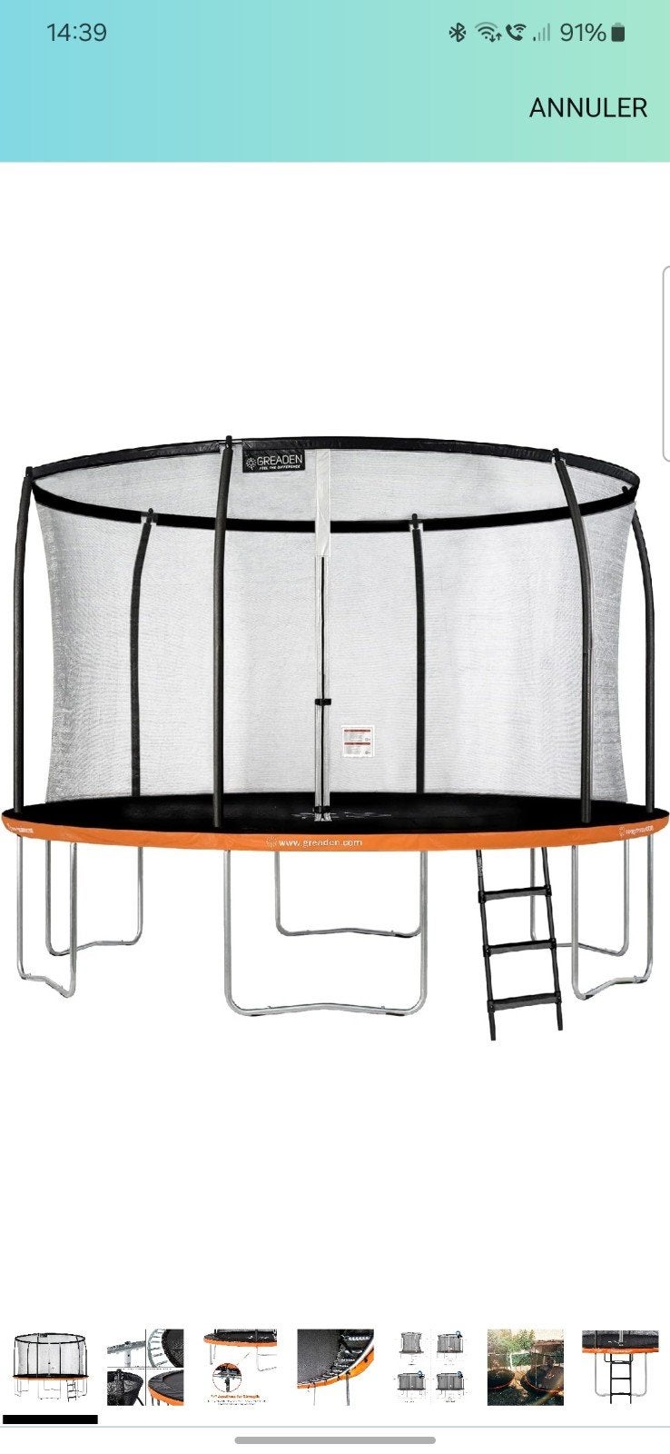 Trampoline 3,60M GREADEN, Enfants & Bébés, Jouets | Extérieur | Trampolines, Enlèvement