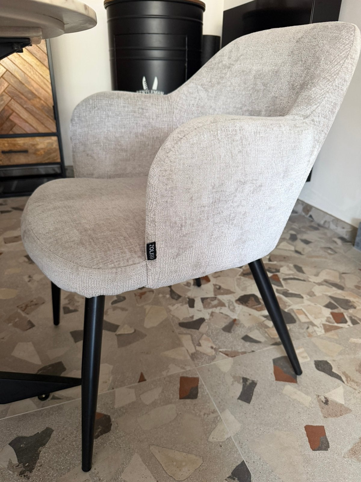 Chaise de table à manger., Maison & Meubles, Chaises, Gris, Comme neuf, Enlèvement, Cinq, Six Chaises ou plus