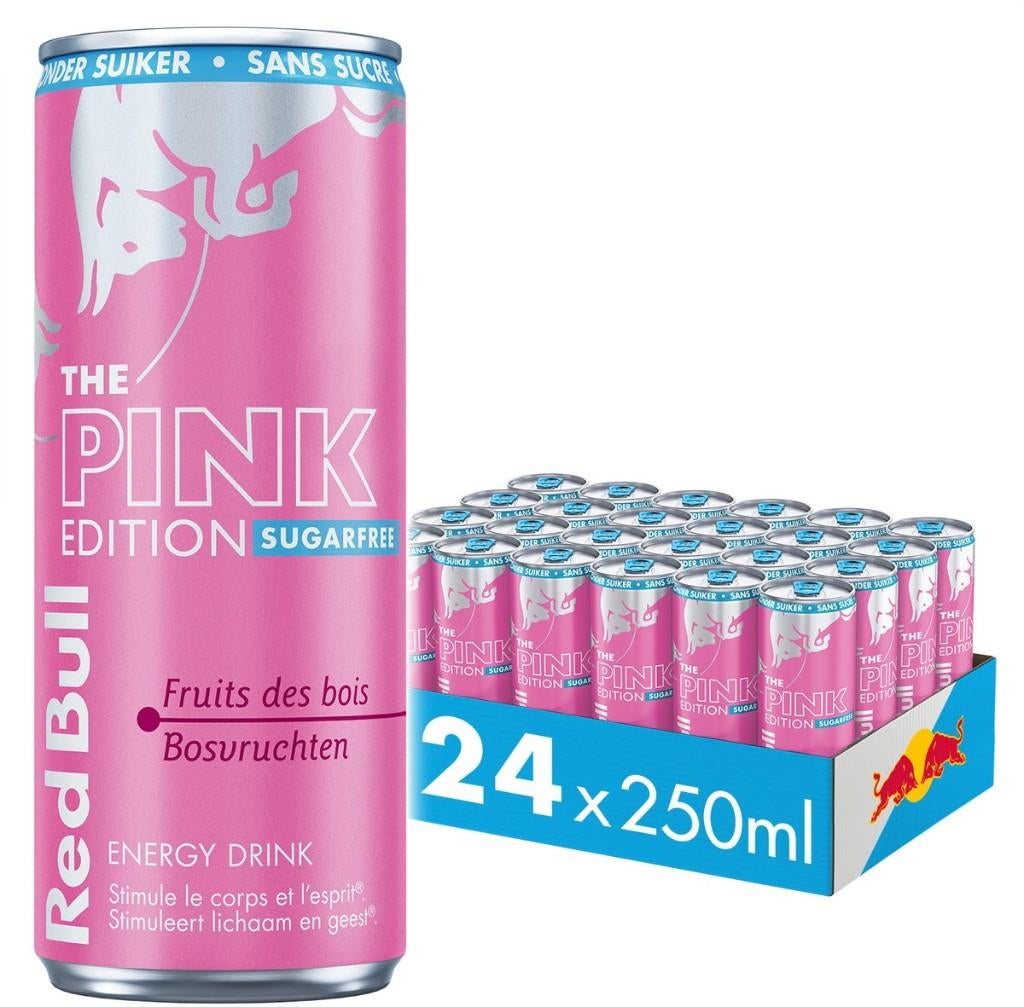 47 x Red Bull Pink edition (sugarfree bosvruchtensmaak), Verzamelen, Merken en Reclamevoorwerpen, Ophalen, Nieuw, Overige typen