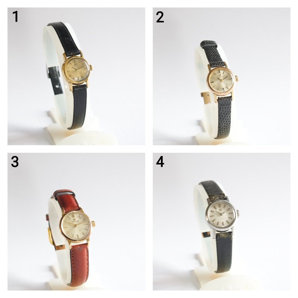 4x Omega - dameshorloges, Overige merken, Overige materialen, Gebruikt, Polshorloge