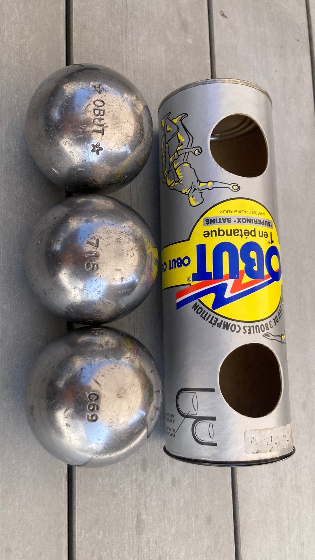 Petanqballen inox obut 2 Sterren, Sport en Fitness, Overige Sport en Fitness, Ophalen, Zo goed als nieuw