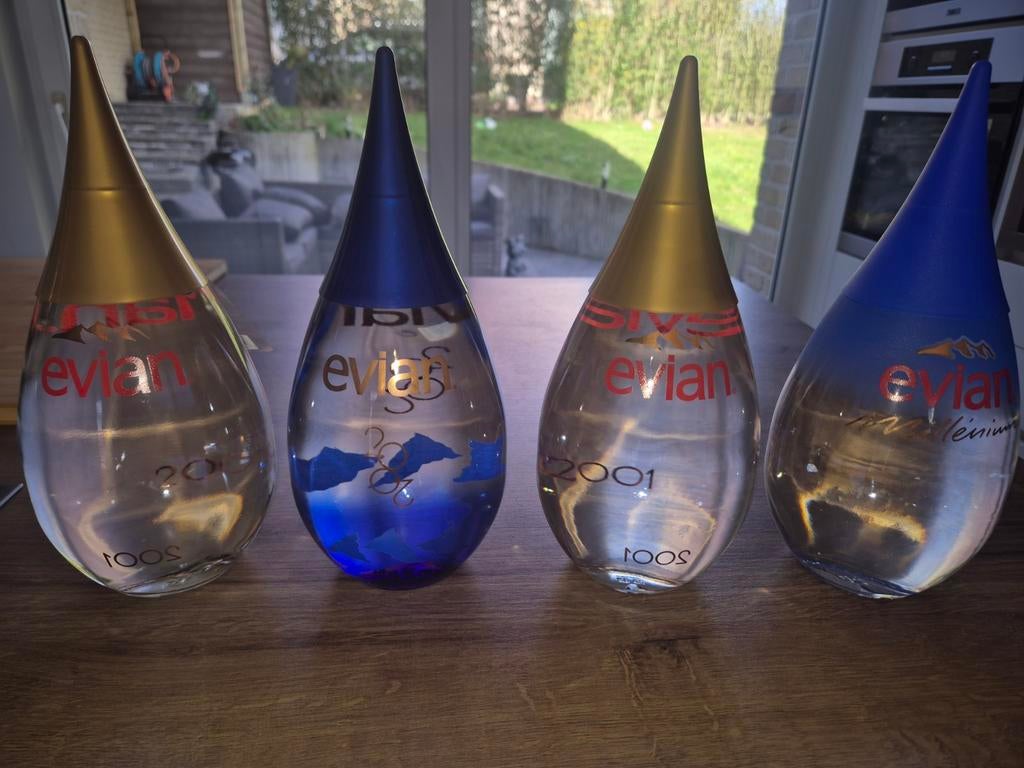 Evian verzamelflessen — speciale edities, Glas
