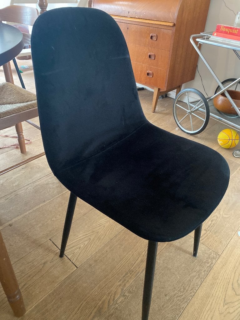 Zwarte stoelen, Maison & Meubles, Chaises, Enlèvement, Tissus, Noir, Cinq, Six Chaises ou plus