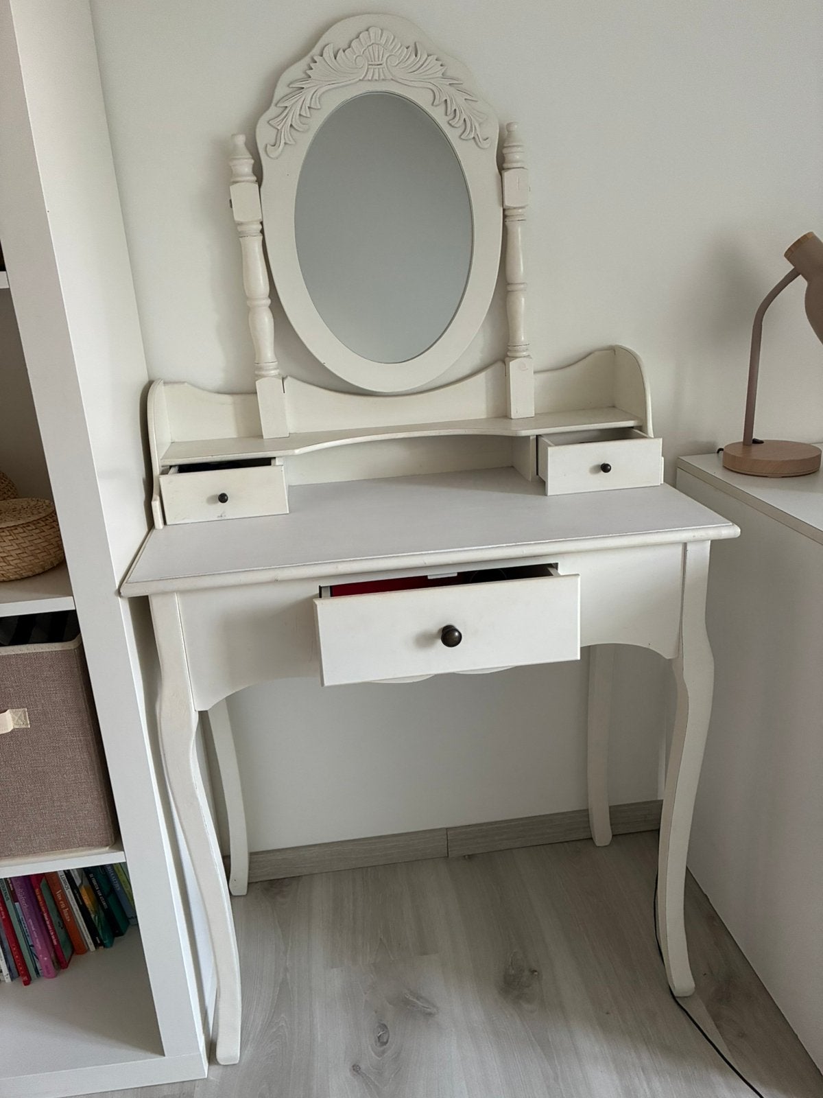 Toilettafel Ikea met 3 ladekes  H 140cm B 75cm D 40cm, Maison & Meubles, Romantisch, Comme neuf, Enlèvement, 50 à 100 cm
