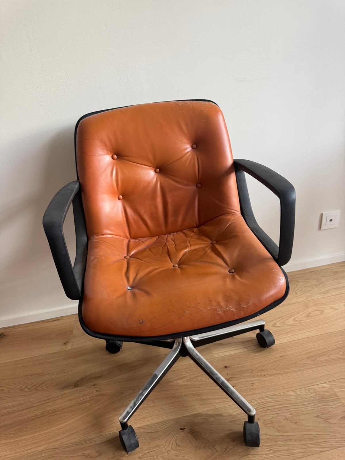 Chaise de bureau vintage orange, Maison & Meubles, Enlèvement, Utilisé, Orange, Chaise de bureau